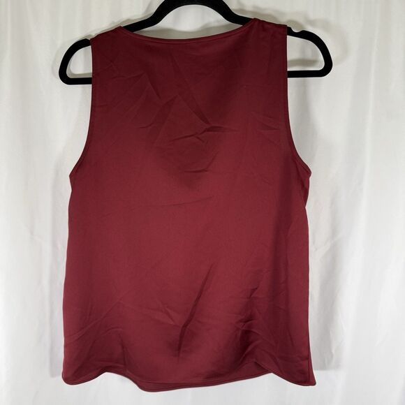 J. Crew Blouse Women's Small Burgundy Sleeveless Draped Neckline Lightweight - Picture 8 of 11